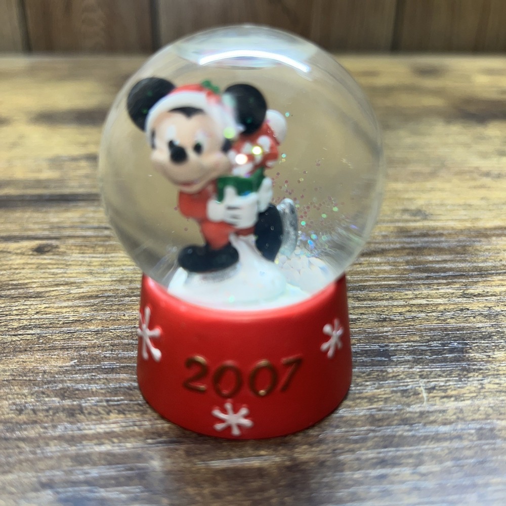 2007 JCP Mickey Mouse Disney Mini‎ Snow Globe Exclusive 2.5" Christmas